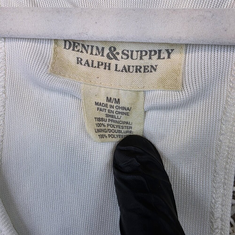 Denim & Supply Ralph Lauren Dress Womens Medium White Crochet Racerback Lined - Picture 3 of 11